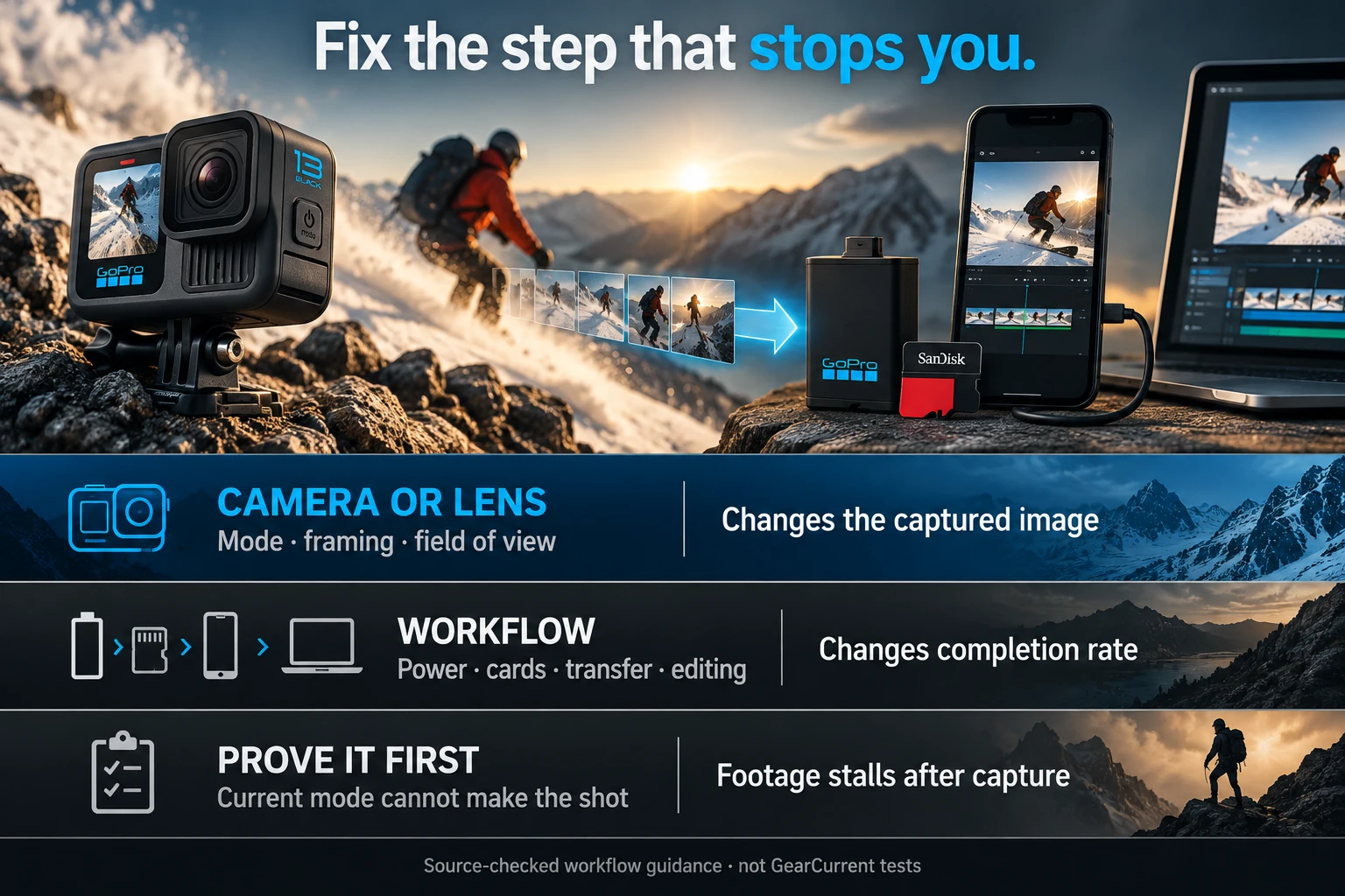A new camera cannot fix an unfinished workflow.. Official product images show the two choices. Labels describe published capabilities and their practical effect; they are not a GearCurrent benchmark.